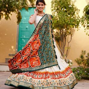 Women's Ethnic Printed Lehenga Choli Set with Patola Design Dupatta ? Festive & Cultural Wear