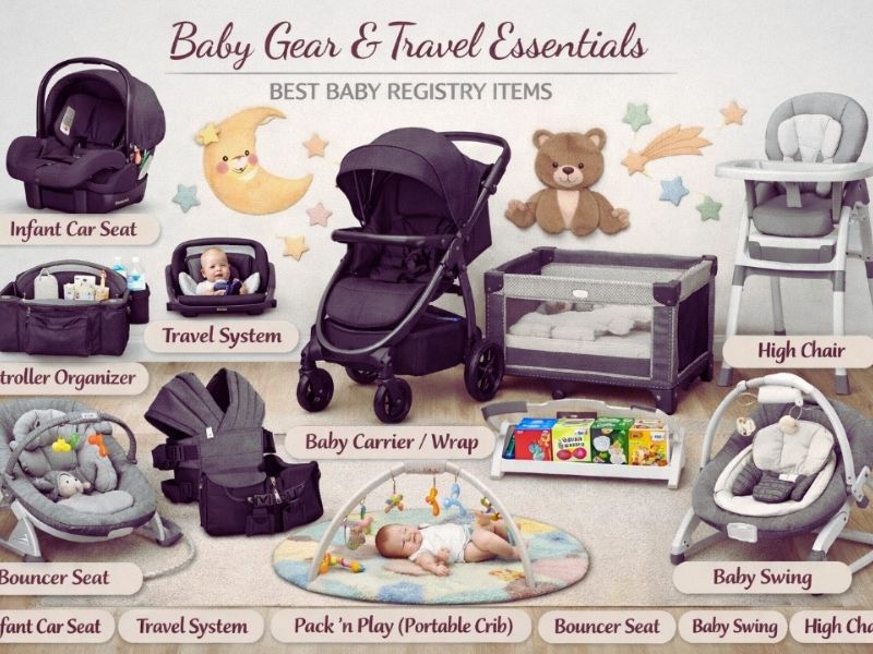 Baby Registry Must Haves for First Time Moms: 75 Essential Items (2026) 8 Baby Gear & Travel Essentials β Best Baby Registry Items